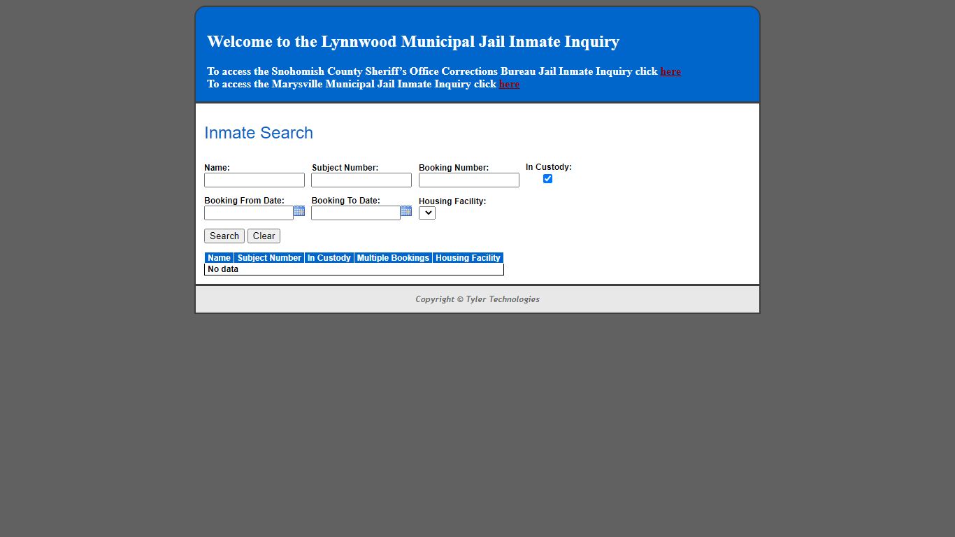 Inmate Search - Jail Register